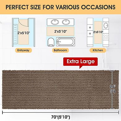 Luxury Chenille Bath Rug Non Slip Absorbent