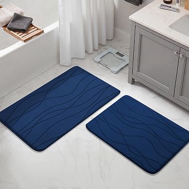 Memory Foam Bath Mat Set 2 Piece Ultra Absorbent Non-Slip Washable