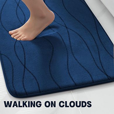 Memory Foam Bath Mat Set 2 Piece Ultra Absorbent Non-Slip Washable