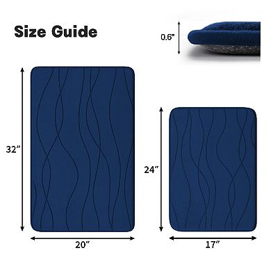 Memory Foam Bath Mat Set 2 Piece Ultra Absorbent Non-Slip Washable