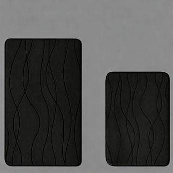 Memory Foam Bath Mat Set 2 pc Ultra Absorbent Non-Slip Washable