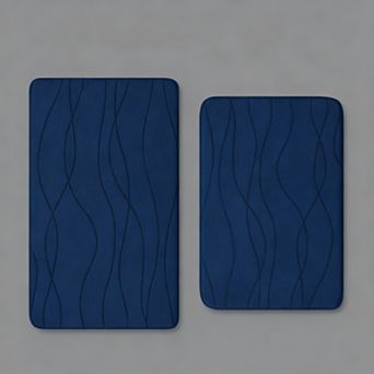 Memory Foam Bath Mat Set 2 pc Ultra Absorbent Non-Slip Washable