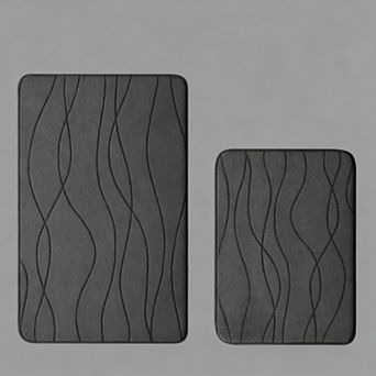 Memory Foam Bath Mat Set 2 pc Ultra Absorbent Non-Slip Washable