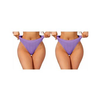 2 Packs Women's Low Rise Letter Prints Underwear Soft Stretch Bikini Panties Breathable Briefs