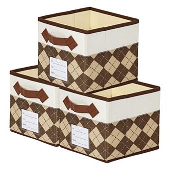 3 pc Storage Cube Fabric Collapsible Storage Basket for Organizing Clothes Books