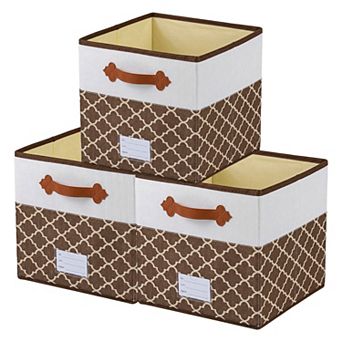 3 pc Storage Cube Fabric Collapsible Storage Basket for Organizing Clothes Books