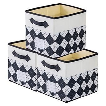 3 pc Storage Cube Fabric Collapsible Storage Basket for Organizing Clothes Books