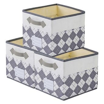 3 pc Storage Cube Fabric Collapsible Storage Basket for Organizing Clothes Books