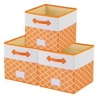 3 pc Storage Cube Fabric Collapsible Storage Basket for Organizing Clothes Books
