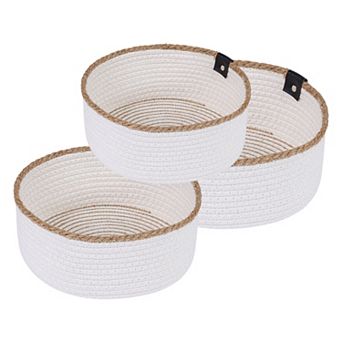 3 Pack Woven Storage Basket Shelf Closet Storage Bin for Key Tray Bowl for Entryway Desk
