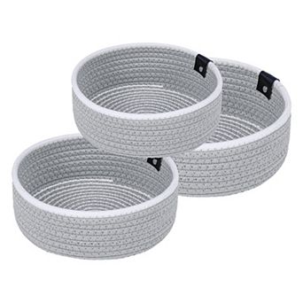 3 Pack Woven Storage Basket Shelf Closet Storage Bin for Key Tray Bowl for Entryway Desk