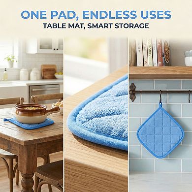 Pot Holders Polyester Heat Resistant Trivets Non Slip Hot Pads for Countertops 4 Pcs
