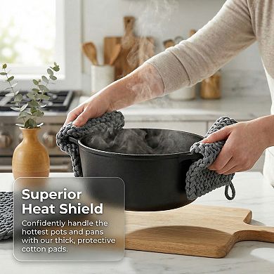 2 Pcs Pot Holders Heat Resistant Trivets Non Slip Hot Pads for Countertops
