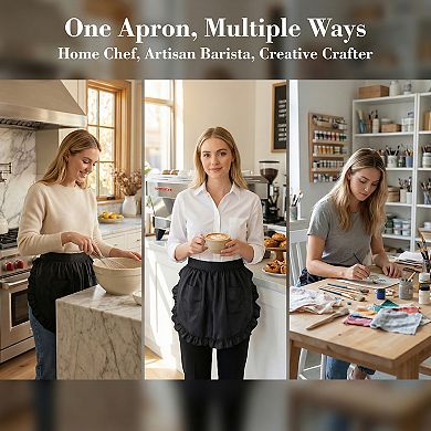 Aprons for Women with Pockets Kitchen Apron Ruffle Cooking Apron Durable Aprons for Home
