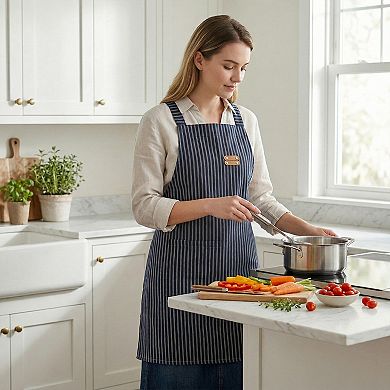 Aprons for Women with Pockets Kitchen Apron Long Waist Cooking Apron Durable Polyester Aprons