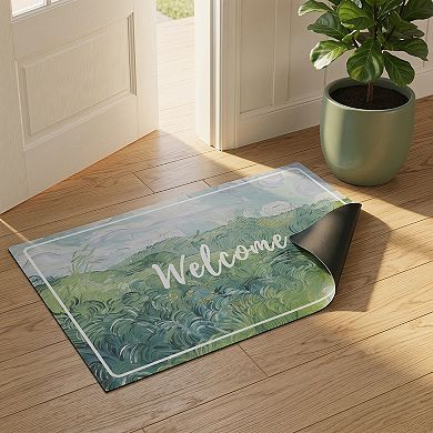 Boho Welcome Mat Non Slip Coil Doormat for Front Door Waterproof Mud Scraper Entrance Rug