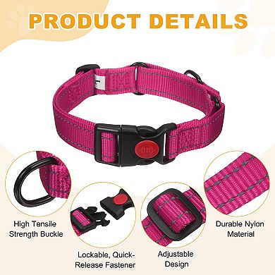 Reflective Dog Collar No Pull Adjustable Dog Training Collar Nylon with Quick Release Buckle