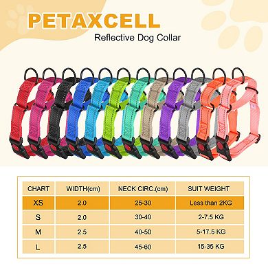 Reflective Dog Collar No Pull Adjustable Dog Training Collar Nylon with Quick Release Buckle