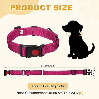 Reflective Dog Collar No Pull Adjustable Dog Training Collar Nylon with Quick Release Buckle