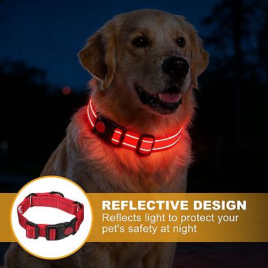 Reflective Dog Collar No Pull Adjustable Dog Training Collar Nylon with Quick Release Buckle