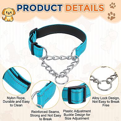 Dog Chain Collars Adjustable No Pull Training Reflective Collar with Steel Chain Intended for Pets