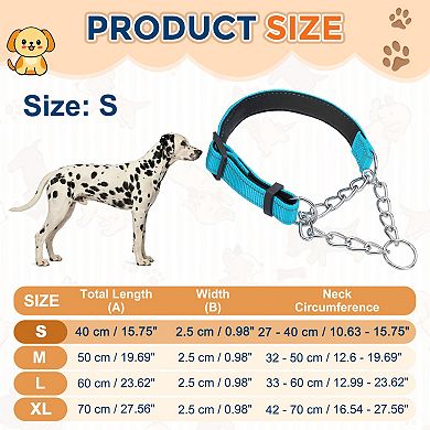 Dog Chain Collars Adjustable No Pull Training Reflective Collar with Steel Chain Intended for Pets