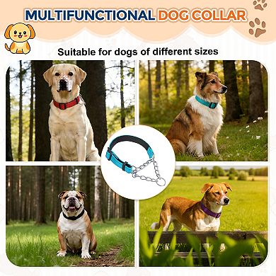 Dog Chain Collars Adjustable No Pull Training Reflective Collar with Steel Chain Intended for Pets