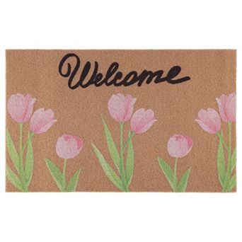 Natural Coir Doormat Front Door Mat Outdoor with Non Slip Backing Waterproof Mat 28"x18"