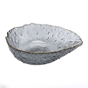 Elegant Glass Teardrop Decorative Bowl Small Gold Rim Dish Candy Bowl 8.1"Lx2.4"Wx2.4"H