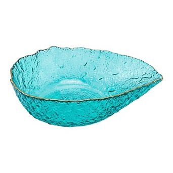 Elegant Glass Teardrop Decorative Bowl Small Gold Rim Dish Candy Bowl 8.1"Lx2.4"Wx2.4"H