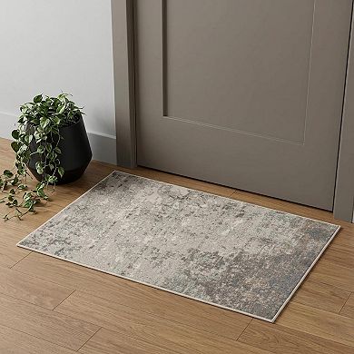 HomeRoots Rectangle Abstract Polypropylene Area Rug