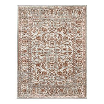 HomeRoots Rectangle Floral Polypropylene Area Rug