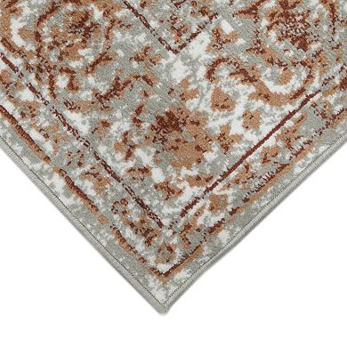 HomeRoots Rectangle Floral Polypropylene Area Rug