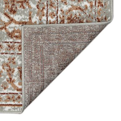 HomeRoots Rectangle Floral Polypropylene Area Rug