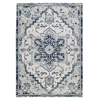 HomeRoots Rectangle Medallion Polypropylene Area Rug