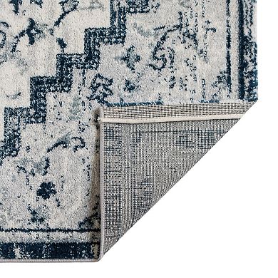 HomeRoots Rectangle Medallion Polypropylene Area Rug