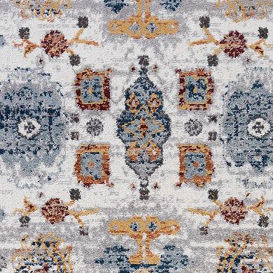 HomeRoots Rectangle Floral Polypropylene Area Rug
