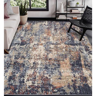 HomeRoots Rectangle Abstract Polypropylene Area Rug
