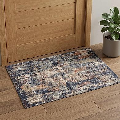 HomeRoots Rectangle Abstract Polypropylene Area Rug