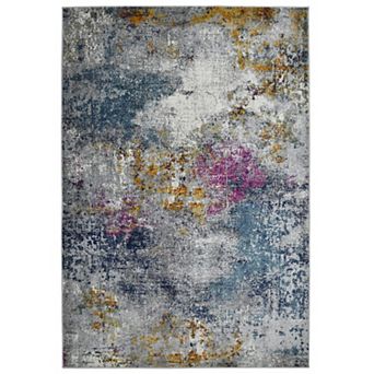 HomeRoots Rectangle Abstract Polypropylene Area Rug