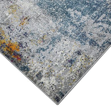 HomeRoots Rectangle Abstract Polypropylene Area Rug
