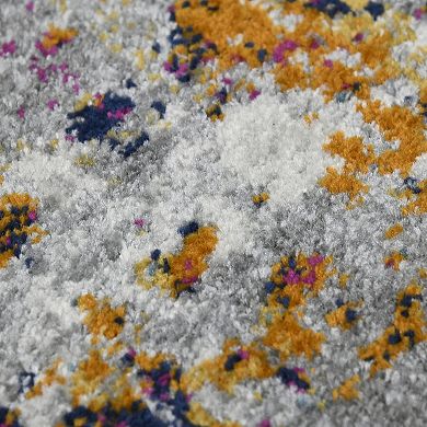 HomeRoots Rectangle Abstract Polypropylene Area Rug