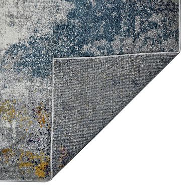 HomeRoots Rectangle Abstract Polypropylene Area Rug