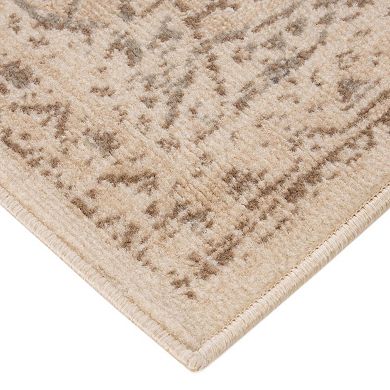 HomeRoots Rectangle Medallion Polypropylene Area Rug