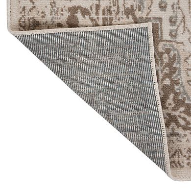 HomeRoots Rectangle Medallion Polypropylene Area Rug