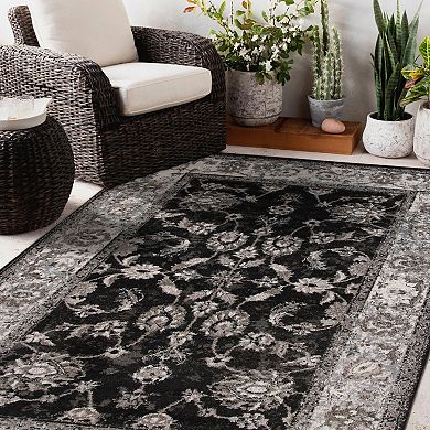 HomeRoots Rectangle Oriental Polypropylene Area Rug