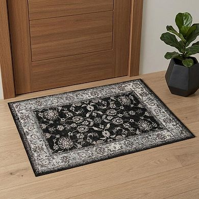 HomeRoots Rectangle Oriental Polypropylene Area Rug