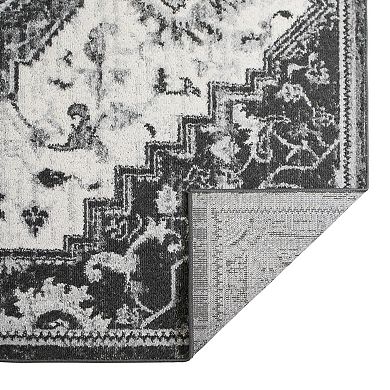 HomeRoots Rectangle Medallion Polypropylene Area Rug