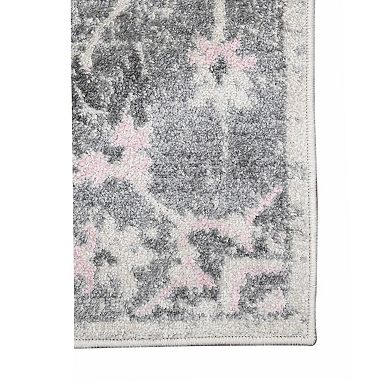 HomeRoots Rectangle Medallion Polypropylene Area Rug