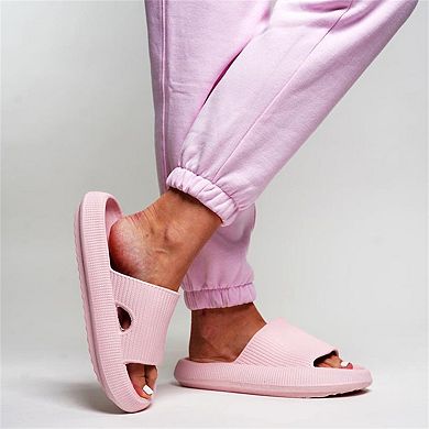 Women's Cloud Pillow Slides Thick Cushioned EVA Open Toe Non Slip Shower Slide Sandals